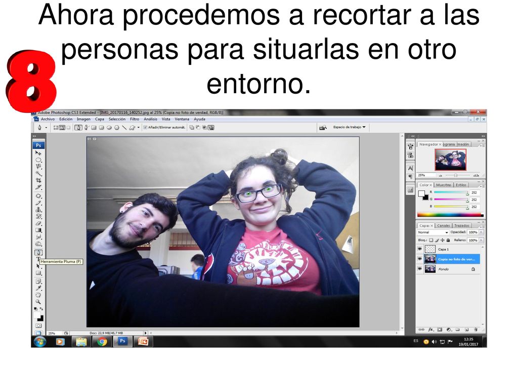 Ahora procedemos a recortar a las personas para situarlas en otro entorno.