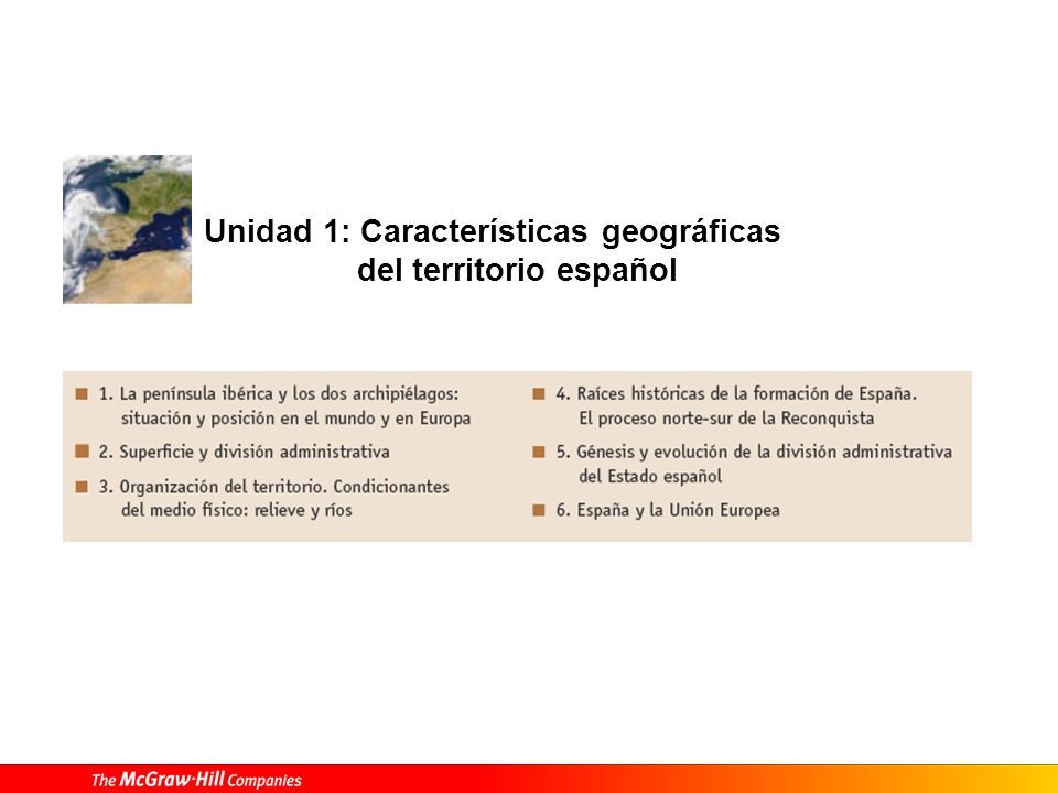 Unidad 1: Características geográficas del territorio español