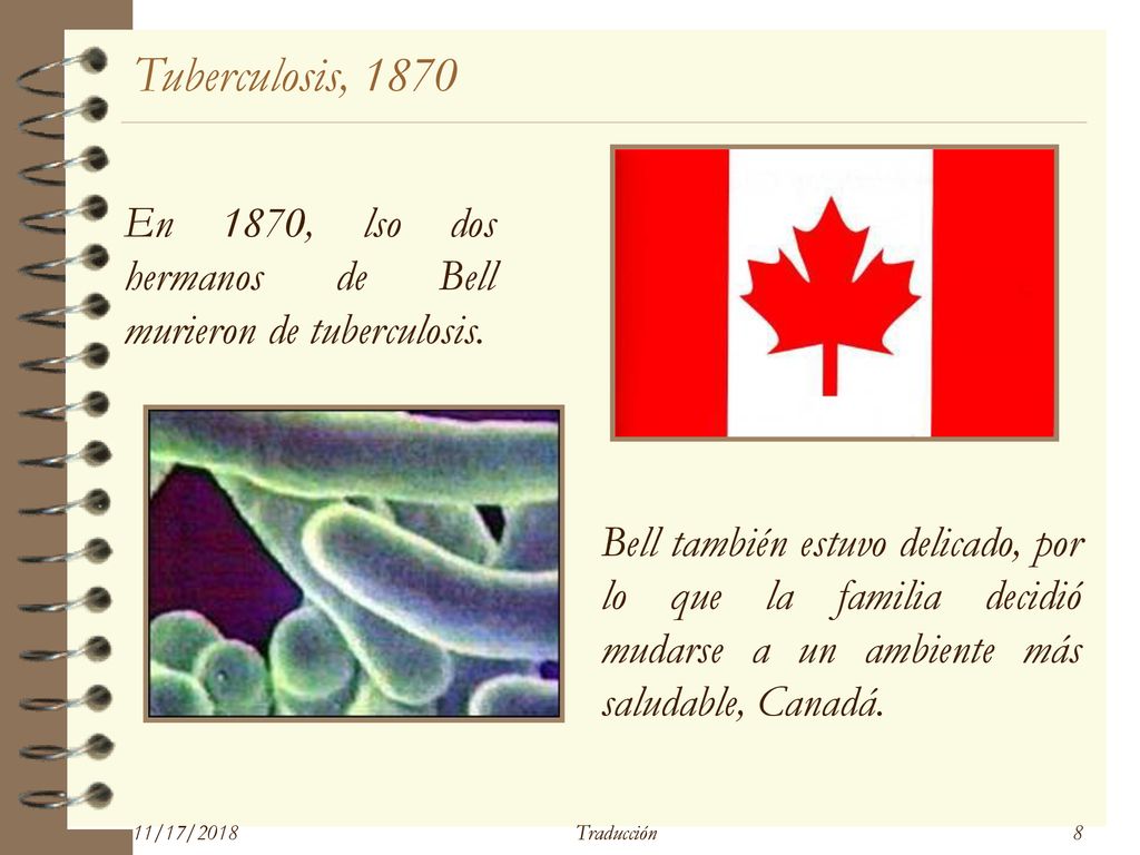 Tuberculosis, 1870 En 1870, lso dos hermanos de Bell murieron de tuberculosis.