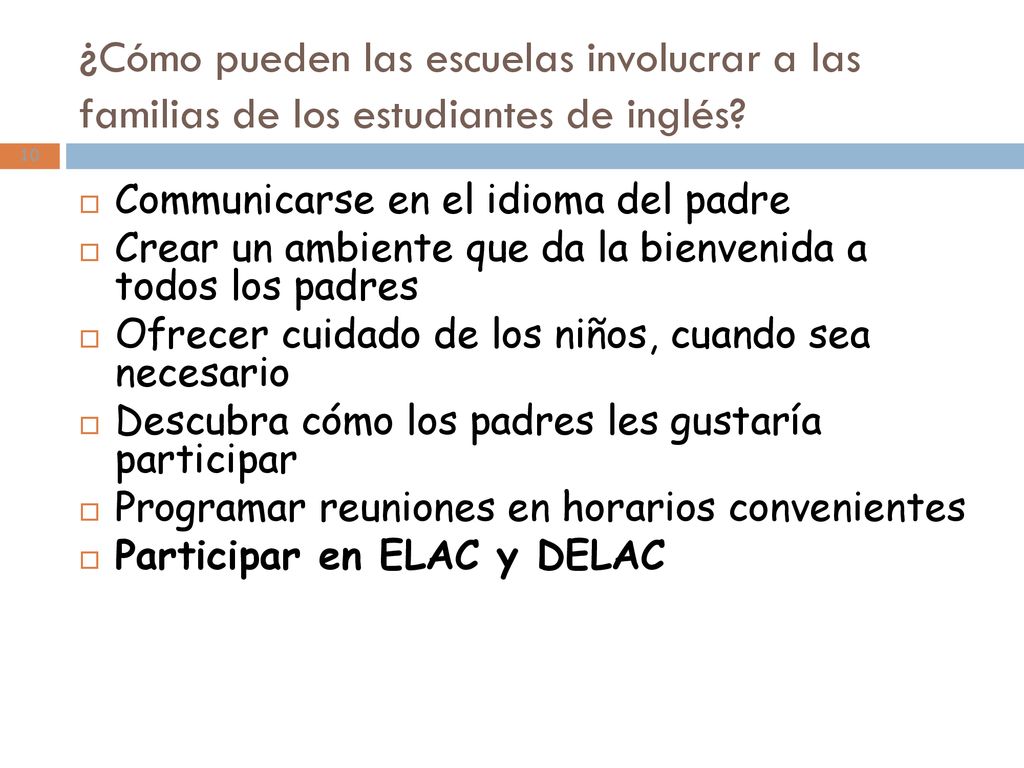 ¿Cómo pueden las escuelas involucrar a las familias de los estudiantes de inglés