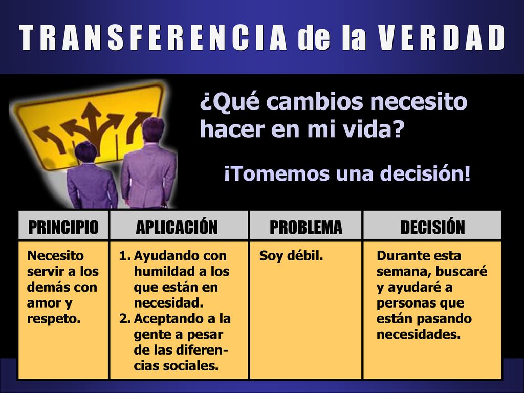 T R A N S F E R E N C I A de la V E R D A D