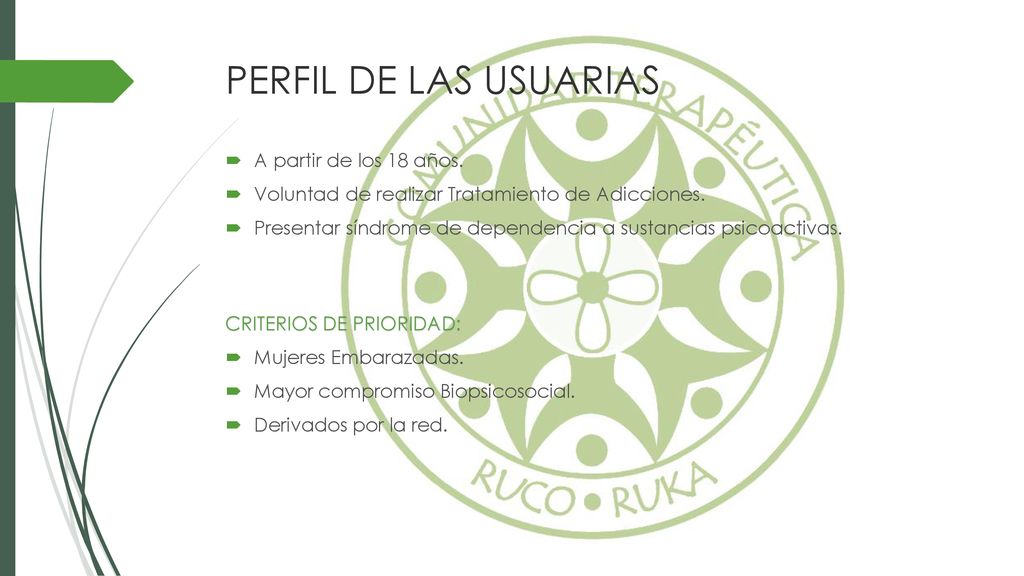 PERFIL DE LAS USUARIAS A partir de los 18 años.