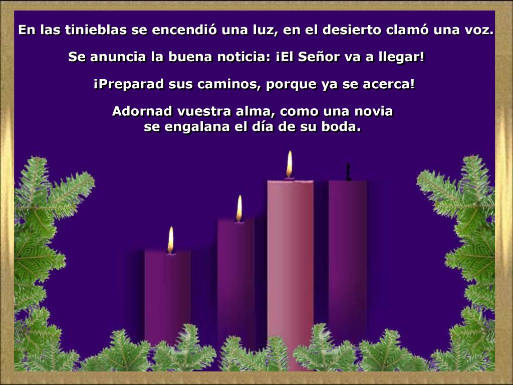 En las tinieblas se encendió una luz, en el desierto clamó una voz.