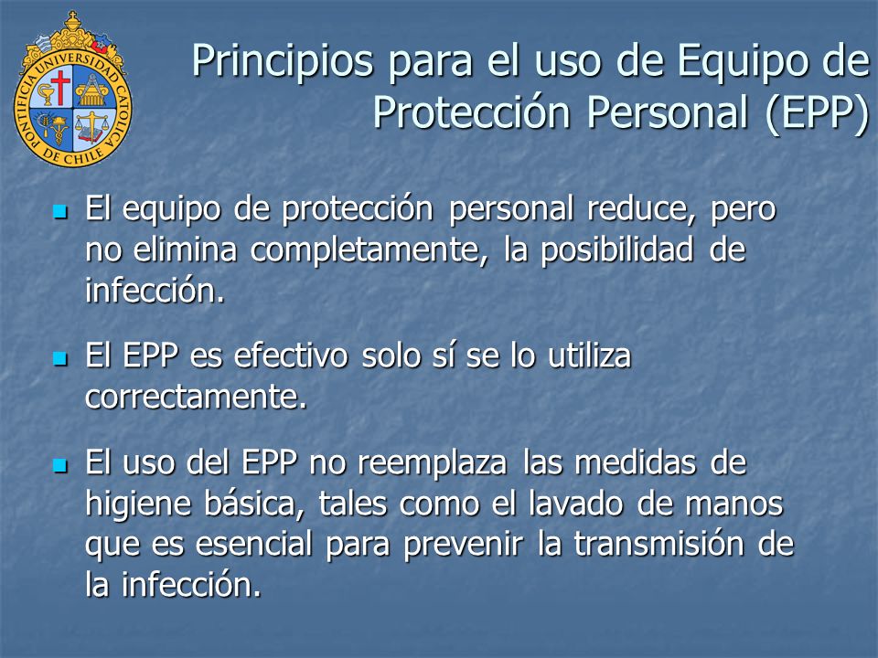 Principios para el uso de Equipo de Protección Personal (EPP)
