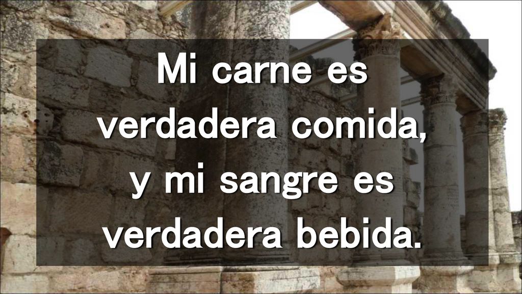 Mi carne es verdadera comida, y mi sangre es verdadera bebida.