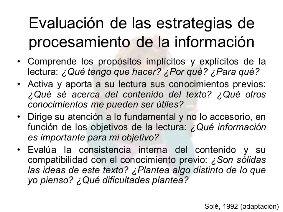Evaluación de las estrategias de procesamiento de la información