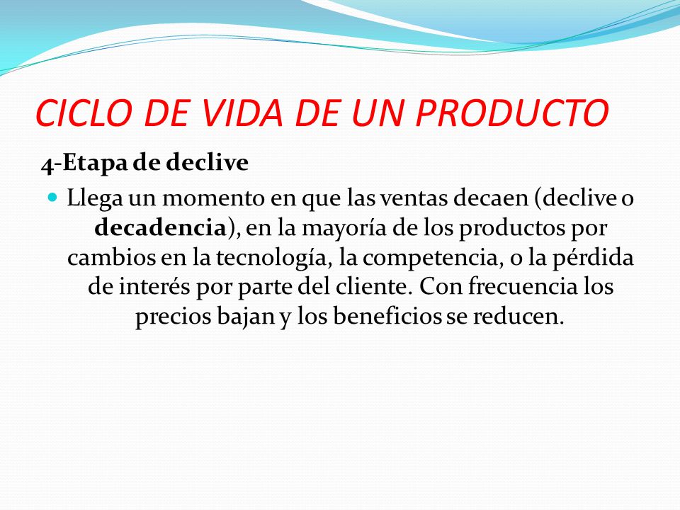 CICLO DE VIDA DE UN PRODUCTO