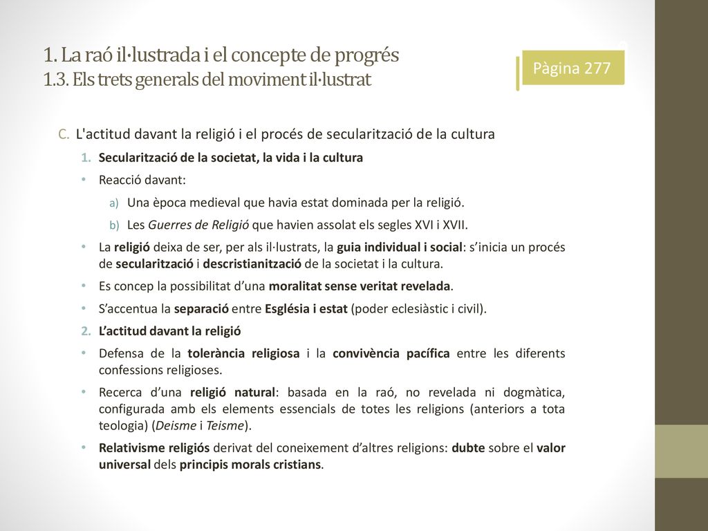 1. La raó il·lustrada i el concepte de progrés 1. 3