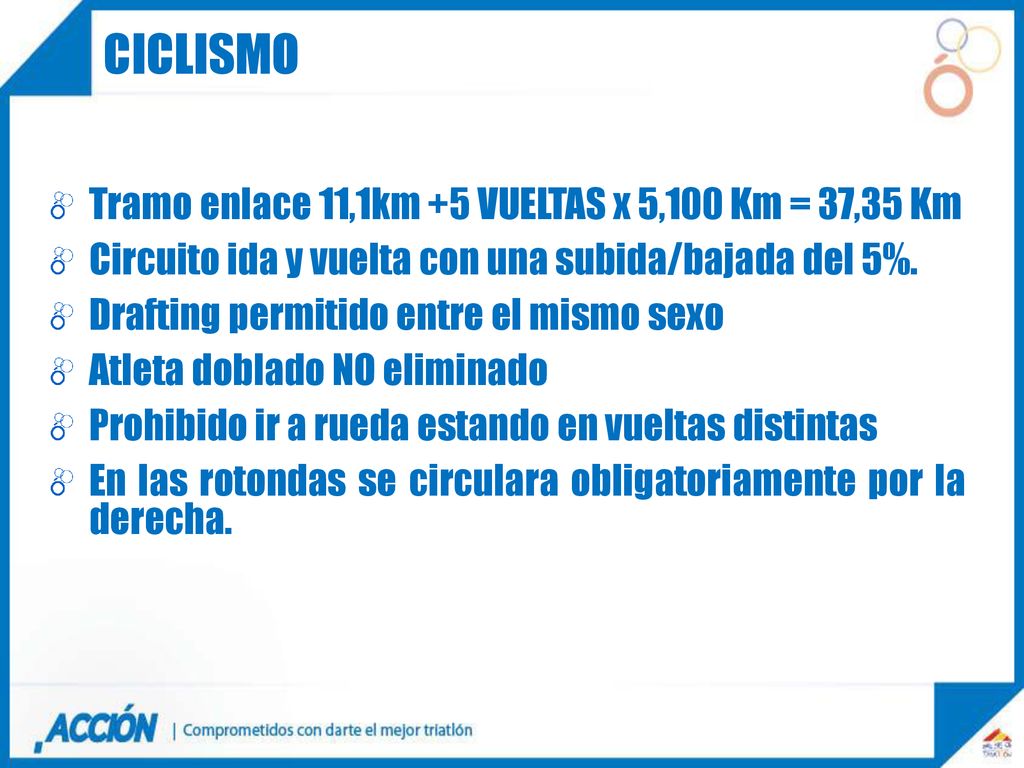 ciclismo Tramo enlace 11,1km +5 VUELTAS x 5,100 Km = 37,35 Km