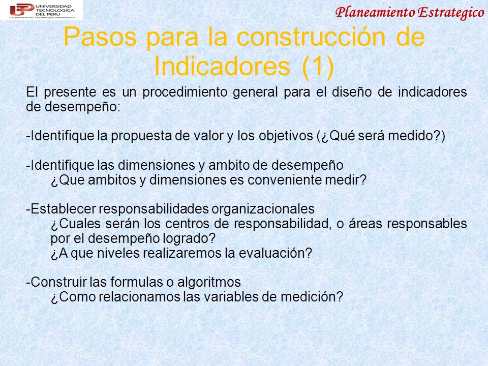 Pasos para la construcción de Indicadores (1)