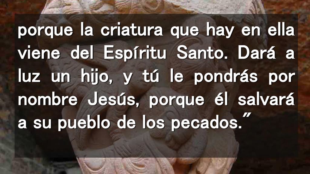 porque la criatura que hay en ella viene del Espíritu Santo