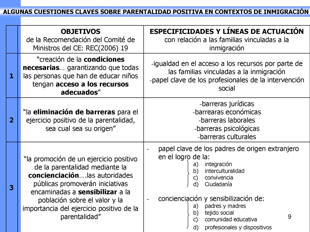 de la Recomendación del Comité de Ministros del CE: REC(2006) 19