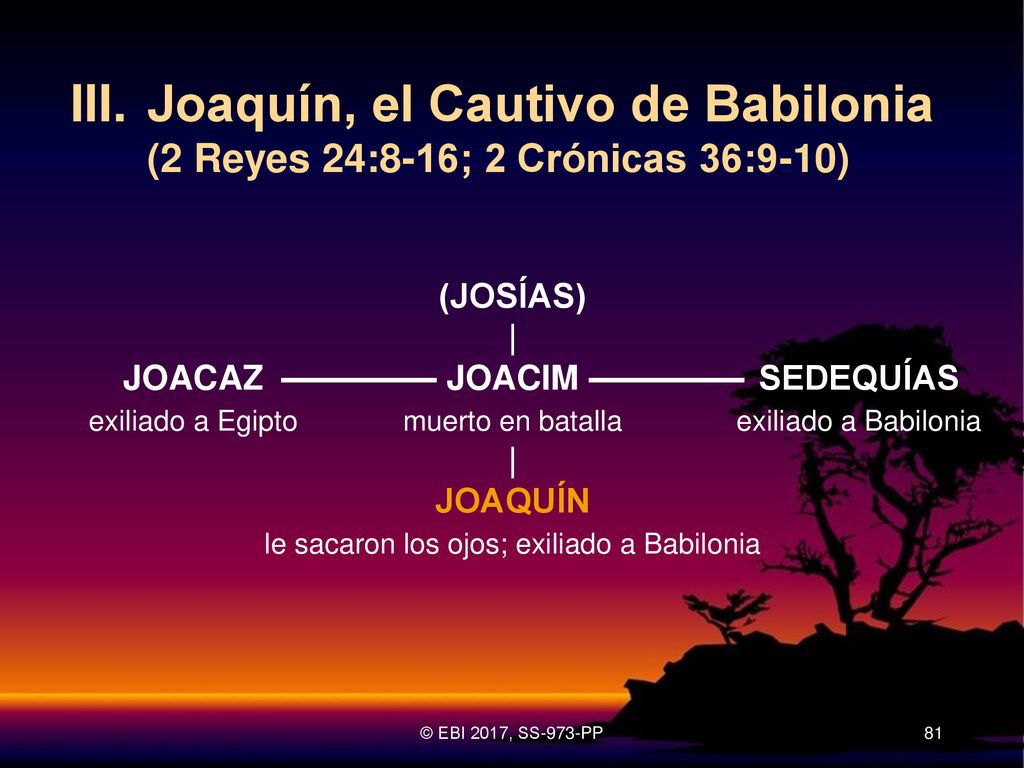 III. Joaquín, el Cautivo de Babilonia (2 Reyes 24:8-16; 2 Crónicas 36:9-10)