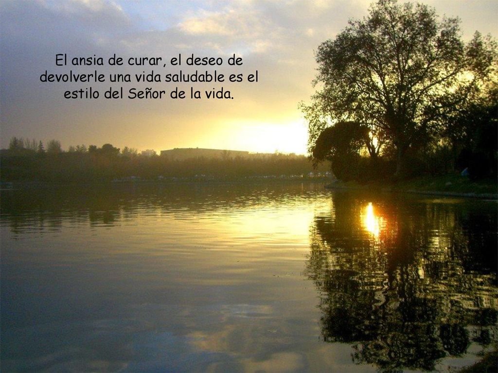 El ansia de curar, el deseo de devolverle una vida saludable es el estilo del Señor de la vida.