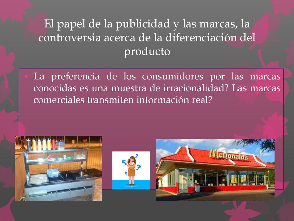 El papel de la publicidad y las marcas, la controversia acerca de la diferenciación del producto