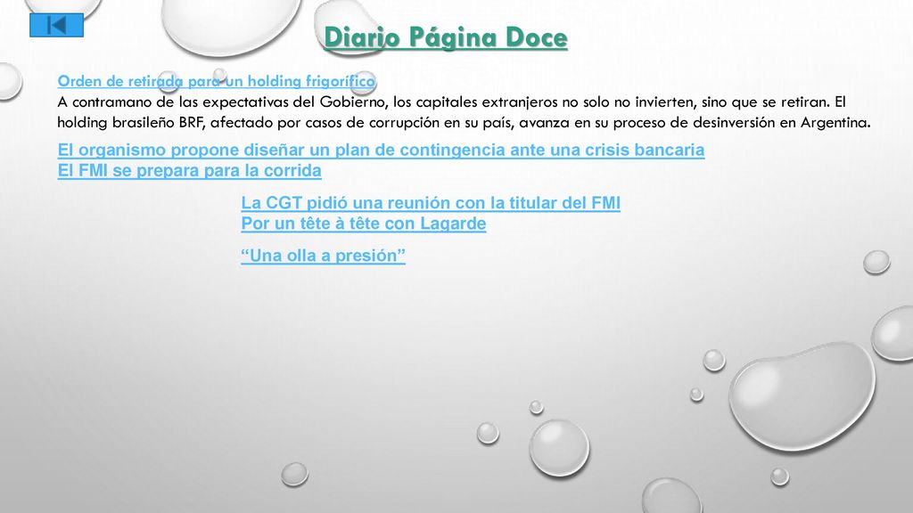 Diario Página Doce Orden de retirada para un holding frigorífico