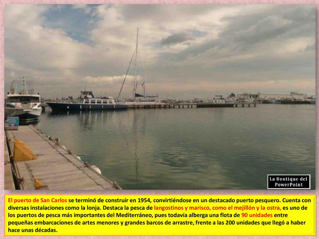 El puerto de San Carlos se terminó de construir en 1954, convirtiéndose en un destacado puerto pesquero.