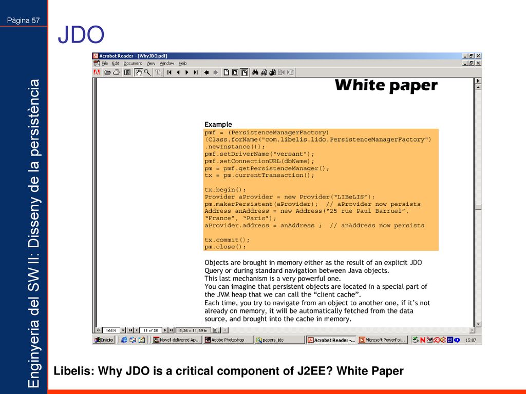 JDO Libelis: Why JDO is a critical component of J2EE White Paper