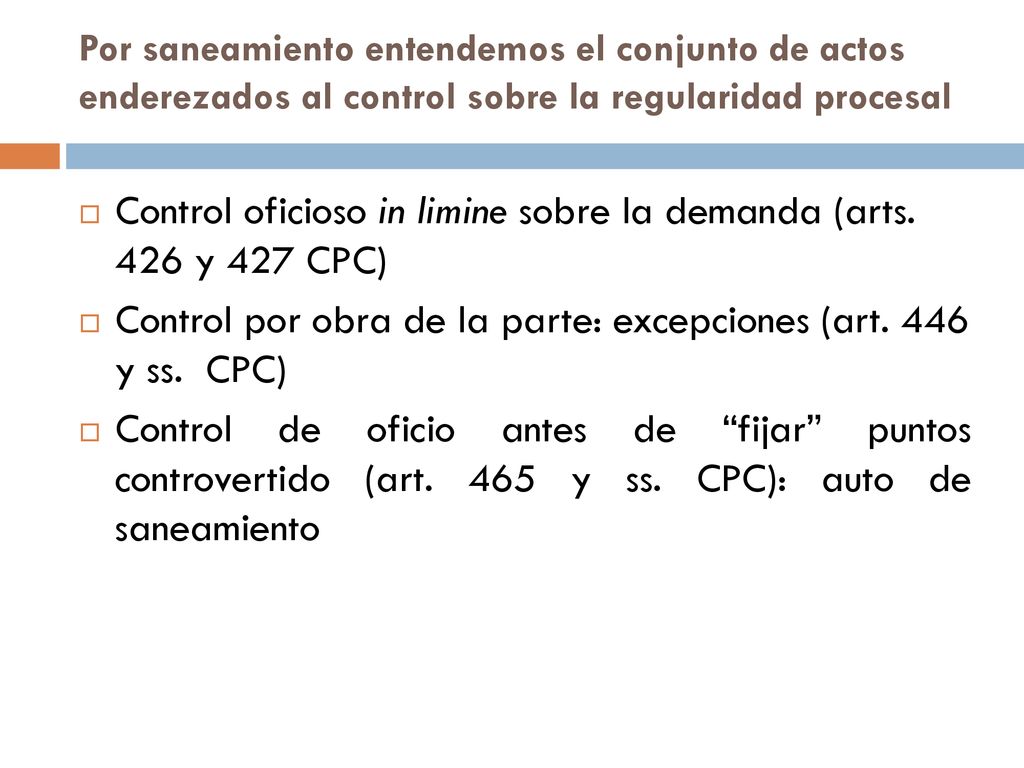Control oficioso in limine sobre la demanda (arts. 426 y 427 CPC)