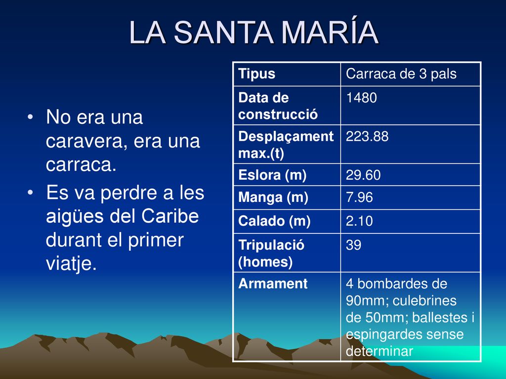 LA SANTA MARÍA No era una caravera, era una carraca.