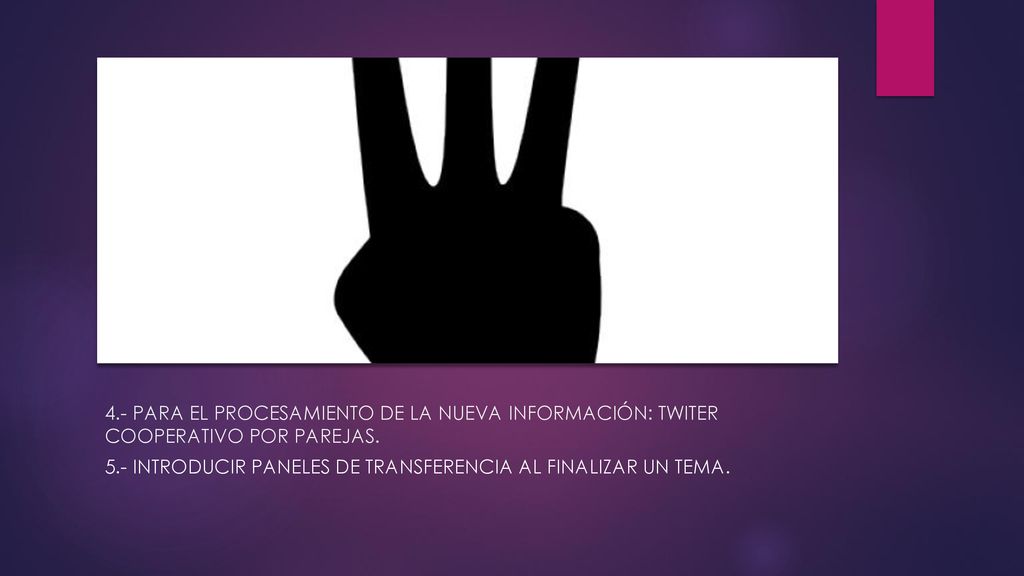 4.- PARA EL PROCESAMIENTO DE LA NUEVA INFORMACIÓN: TWITER COOPERATIVO POR PAREJAS.