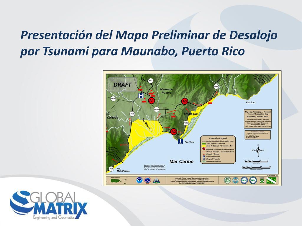Presentación del Mapa Preliminar de Desalojo por Tsunami para Maunabo, Puerto Rico
