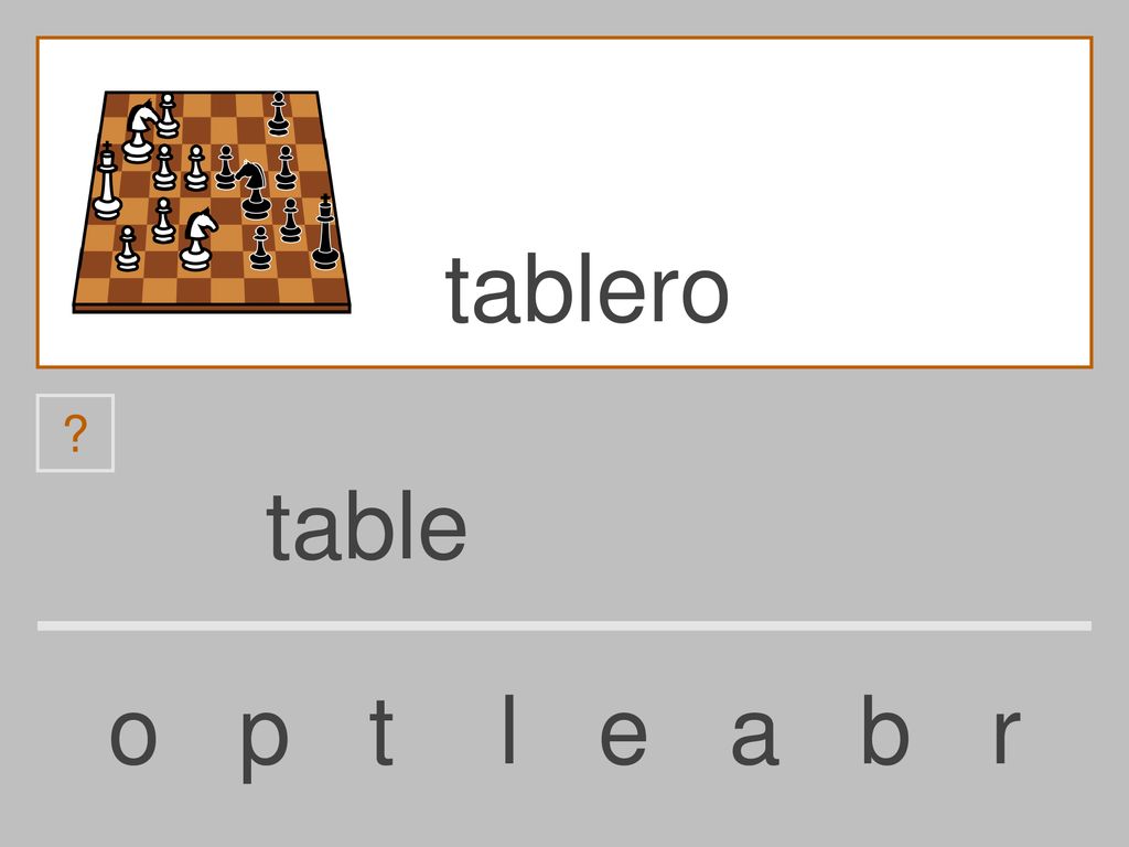 tablero table o p t l e a b r