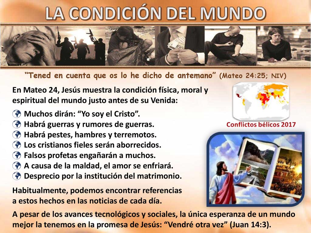 Tened en cuenta que os lo he dicho de antemano (Mateo 24:25; NIV)