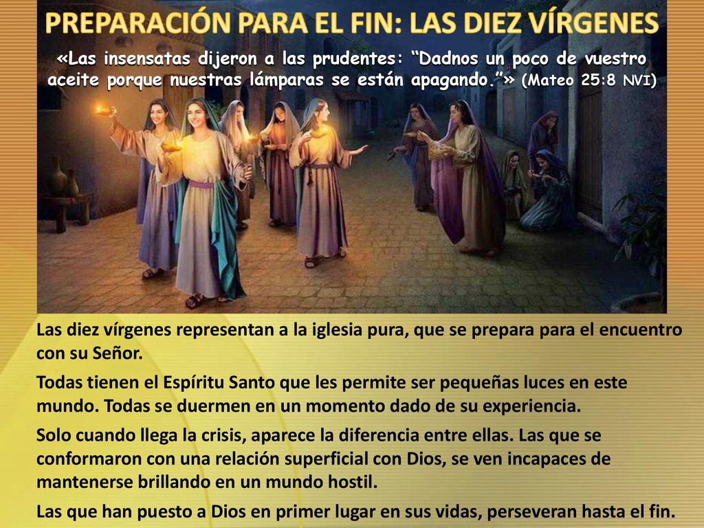 «Las insensatas dijeron a las prudentes: Dadnos un poco de vuestro aceite porque nuestras lámparas se están apagando. » (Mateo 25:8 NVI)