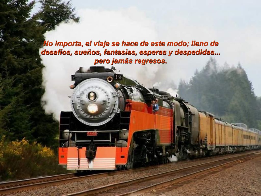 No importa, el viaje se hace de este modo; lleno de desafíos, sueños, fantasías, esperas y despedidas...