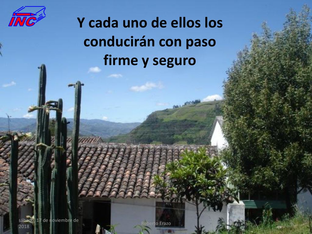 Y cada uno de ellos los conducirán con paso firme y seguro