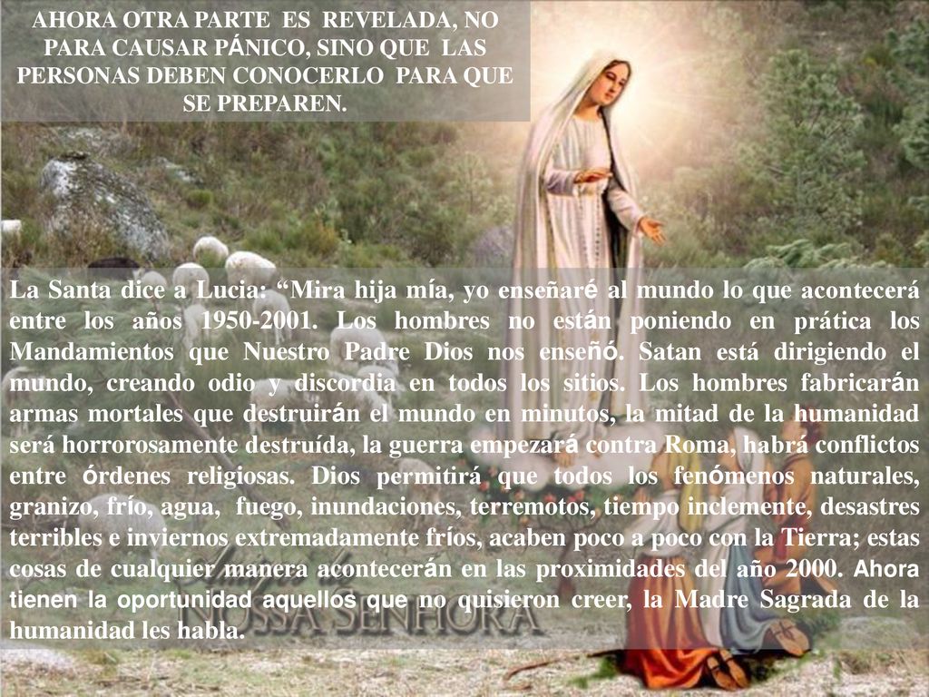 AHORA OTRA PARTE ES REVELADA, NO PARA CAUSAR PÁNICO, SINO QUE LAS PERSONAS DEBEN CONOCERLO PARA QUE SE PREPAREN.
