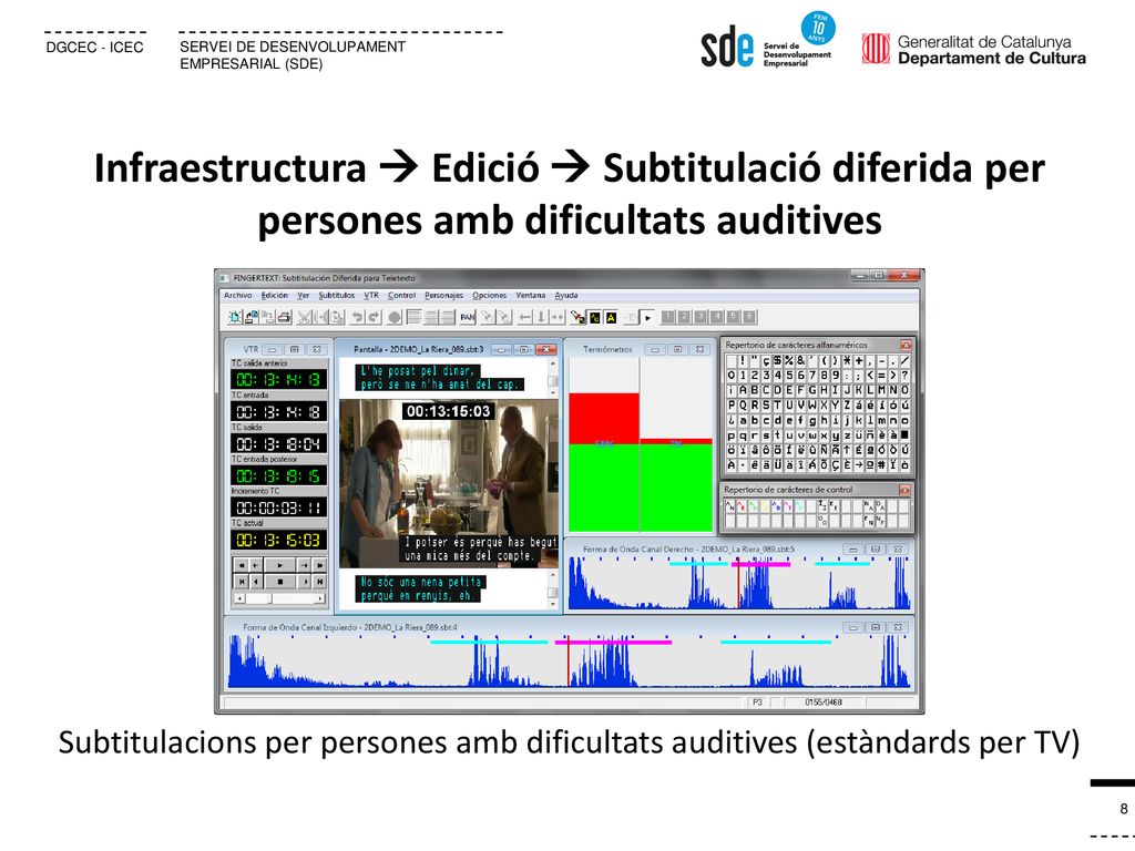 Infraestructura  Edició  Subtitulació diferida per persones amb dificultats auditives