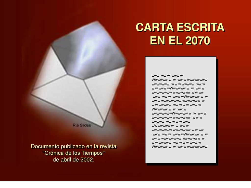 CARTA ESCRITA EN EL 2070 www ww w www w.