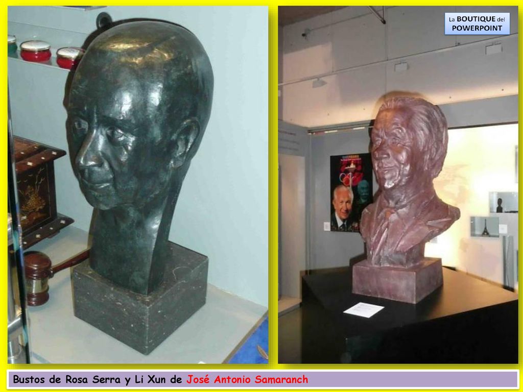 Bustos de Rosa Serra y Li Xun de José Antonio Samaranch
