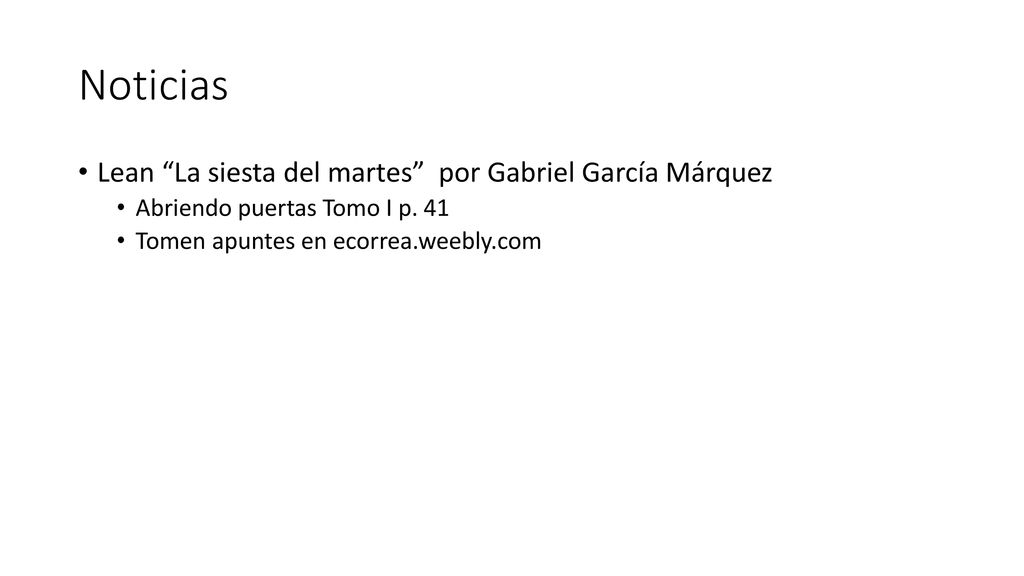 Noticias Lean La siesta del martes por Gabriel García Márquez