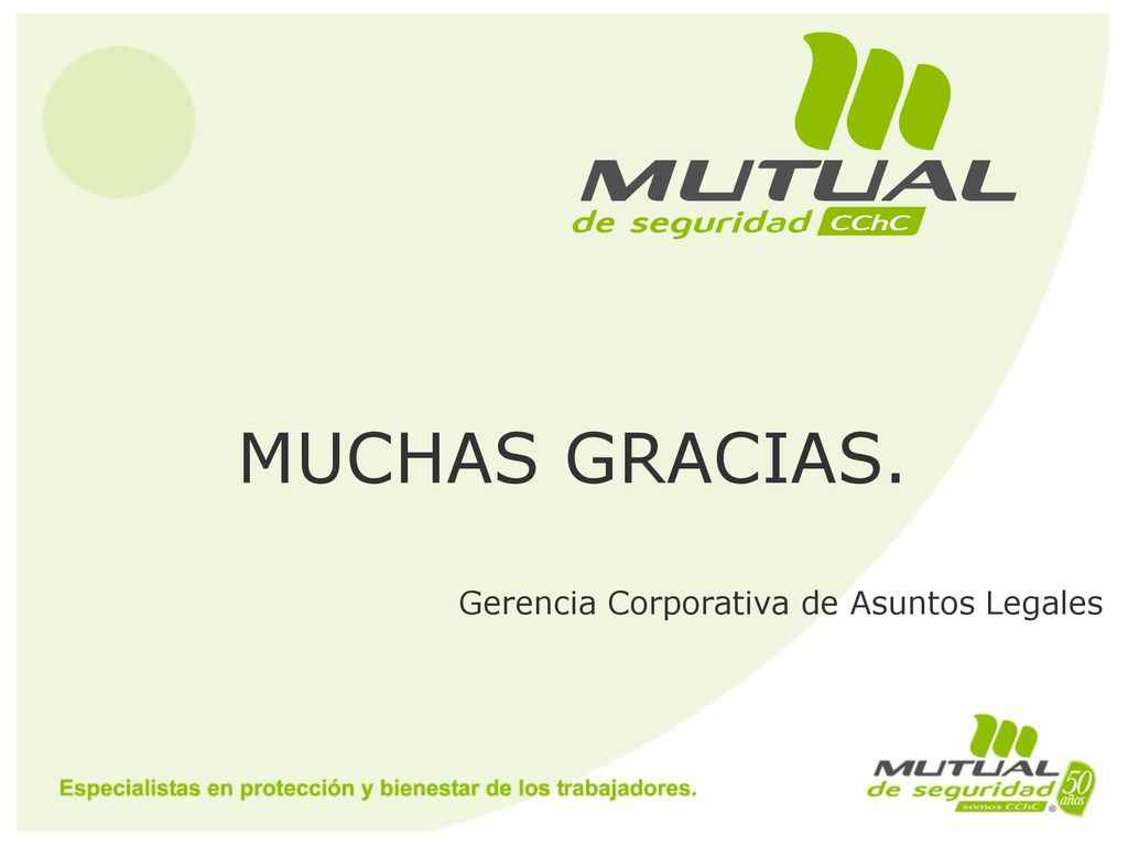 MUCHAS GRACIAS. Gerencia Corporativa de Asuntos Legales