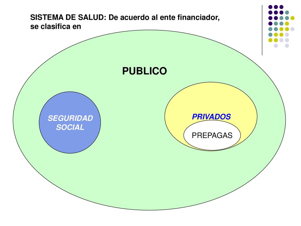 SISTEMA DE SALUD: De acuerdo al ente financiador, se clasifica en