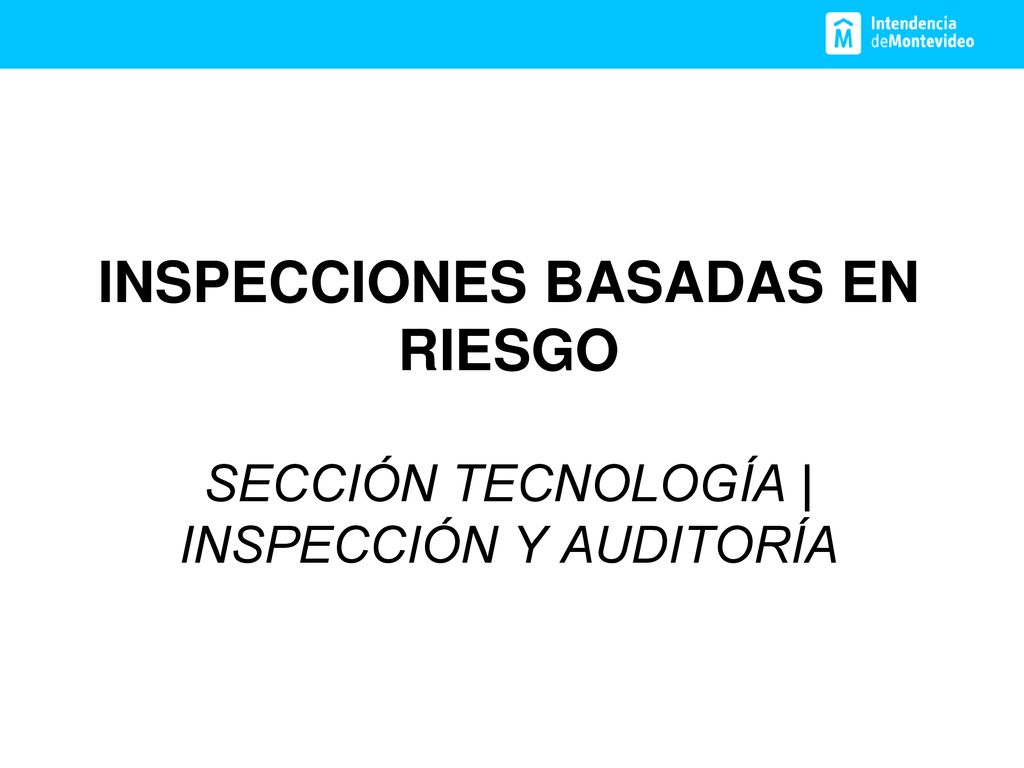 INSPECCIONES BASADAS EN RIESGO SECCIÓN TECNOLOGÍA | INSPECCIÓN Y AUDITORÍA