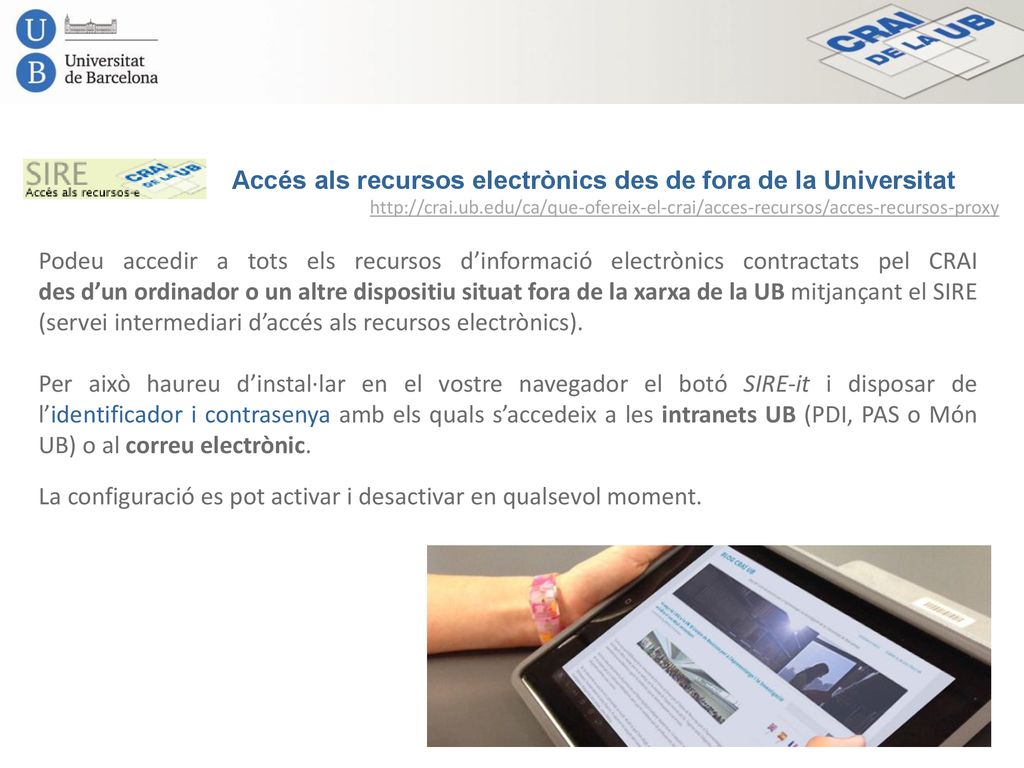 Accés als recursos electrònics des de fora de la Universitat