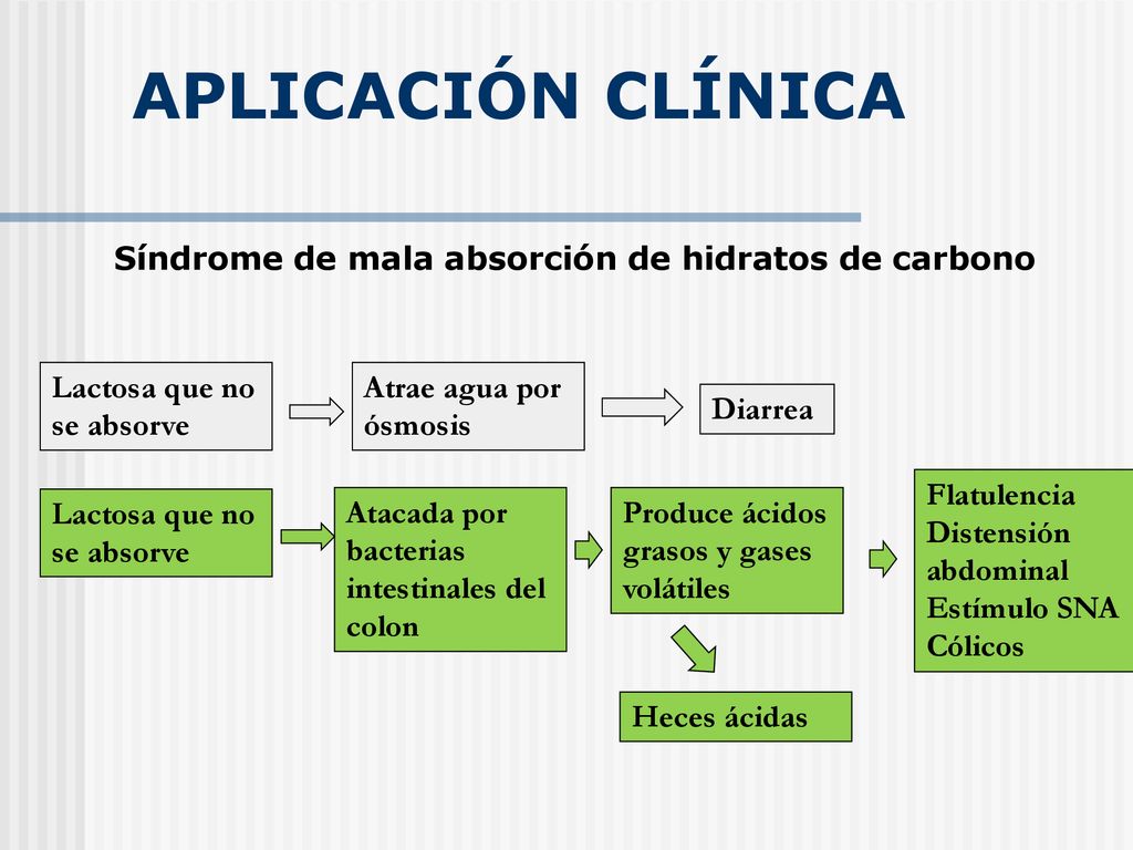 Aplicación Clínica Síndrome de mala absorción de hidratos de carbono