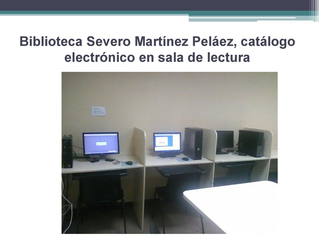 Biblioteca Severo Martínez Peláez, catálogo electrónico en sala de lectura