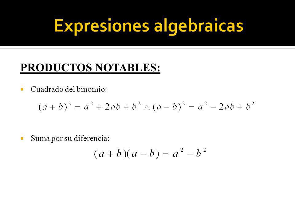 Expresiones algebraicas