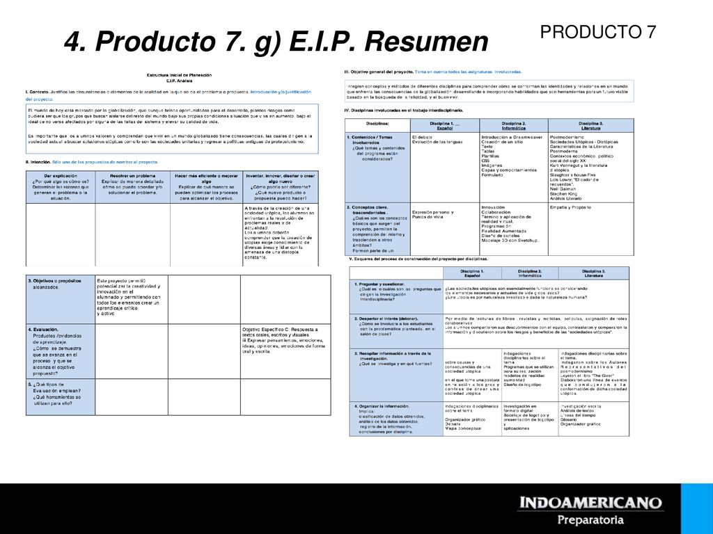 4. Producto 7. g) E.I.P. Resumen