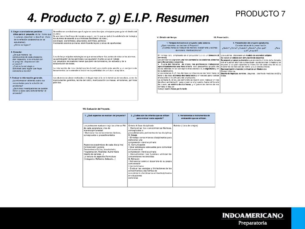 4. Producto 7. g) E.I.P. Resumen