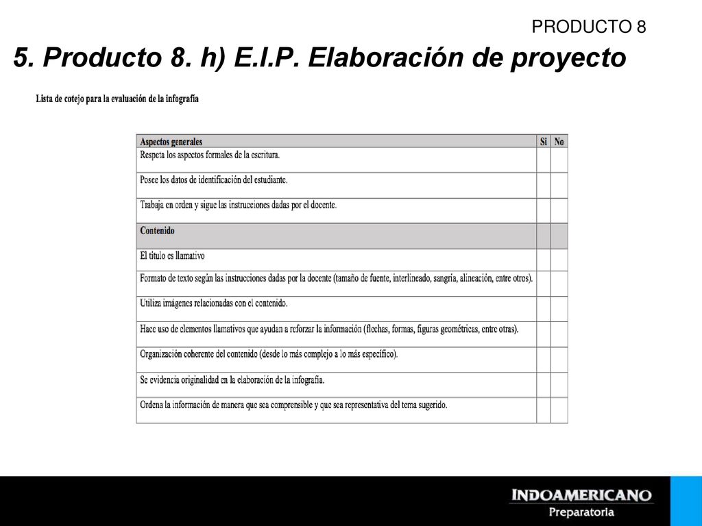 5. Producto 8. h) E.I.P. Elaboración de proyecto