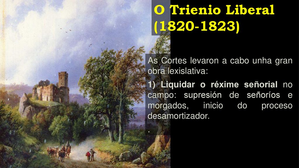 O Trienio Liberal ( ) As Cortes levaron a cabo unha gran obra lexislativa: