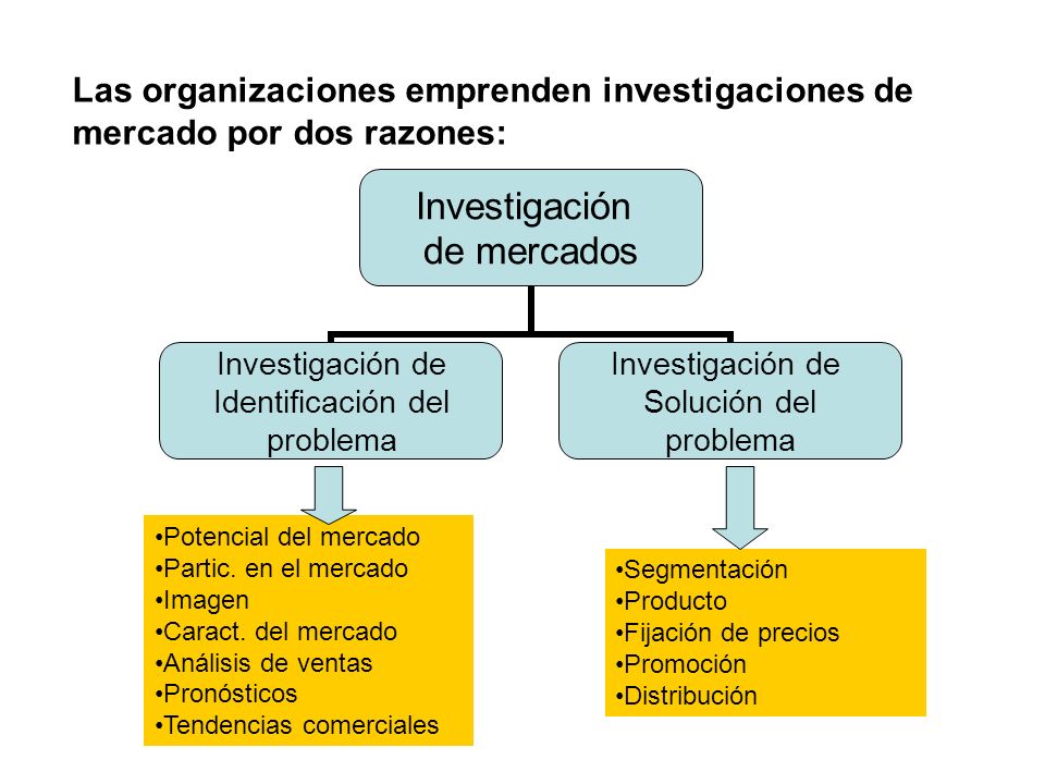 Las organizaciones emprenden investigaciones de mercado por dos razones: