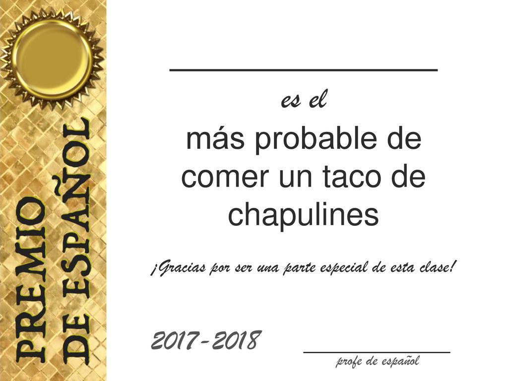 _____________ es el más probable de comer un taco de chapulines