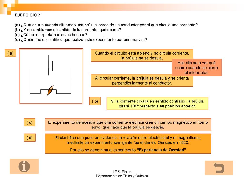 Haz clic para ver qué ocurre cuando se cierra el interruptor.